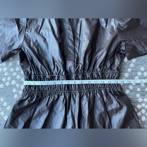 Simply Southern Faux Leather Brown Dress Womens LARGE New fit & flare sexy - Picture 8 of 14